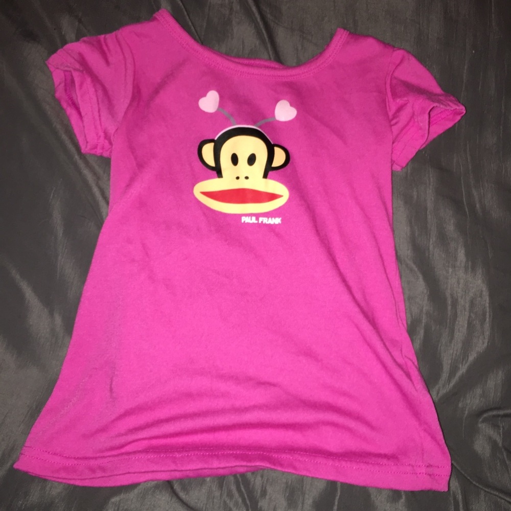 Pink kids monkey t shirt